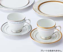 ハンプシャーゴールド＆プラチナ ティー・コーヒー碗皿ペアセット（色変り）